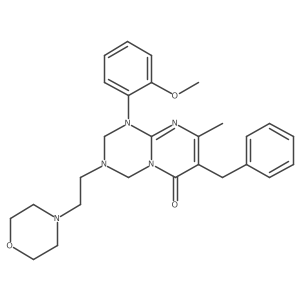 7-benzyl-1-(2-methoxyphenyl)-8-methyl-3-[2-(morpholin-4-yl)ethyl]-1,2,3,4-tetrahydro-6H-pyrimido[1,2-a][1,3,5]triazin-6-one结构式