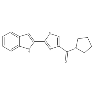 (2-(1H-indol-2-yl)thiazol-4-yl)(pyrrolidin-1-yl)methanone结构式