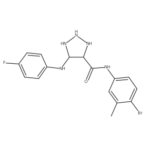 N-(4-bromo-3-methylphenyl)-5-(4-fluoroanilino)triazolidine-4-carboxamide结构式