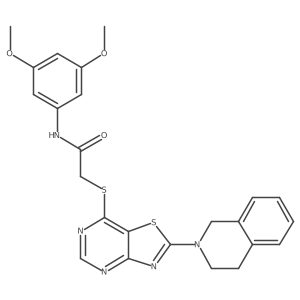 2-((2-(3,4-dihydroisoquinolin-2(1H)-yl)thiazolo[4,5-d]pyrimidin-7-yl)thio)-N-(3,5-dimethoxyphenyl)acetamide结构式