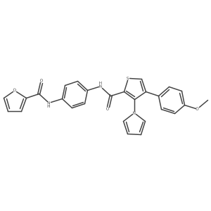 N-[4-({[4-(4-methoxyphenyl)-3-(1H-pyrrol-1-yl)thiophen-2-yl]carbonyl}amino)phenyl]furan-2-carboxamide结构式