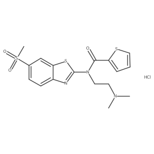 N-(2-(dimethylamino)ethyl)-N-(6-(methylsulfonyl)benzo[d]thiazol-2-yl)thiophene-2-carboxamide hydrochloride Structure