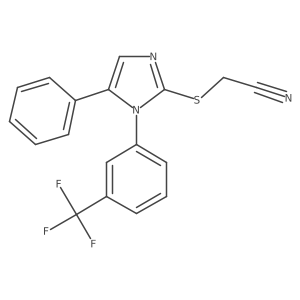 2-((5-phenyl-1-(3-(trifluoromethyl)phenyl)-1H-imidazol-2-yl)thio)acetonitrile Structure