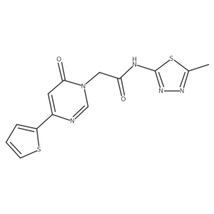 N-(5-methyl-1,3,4-thiadiazol-2-yl)-2-[6-oxo-4-(thiophen-2-yl)-1,6-dihydropyrimidin-1-yl]acetamide Structure