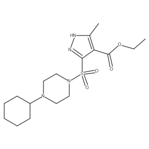 ethyl 5-((4-cyclohexylpiperazin-1-yl)sulfonyl)-3-methyl-1H-pyrazole-4-carboxylate Structure