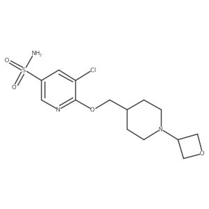 5-Chloro-6-[[1-(oxetan-3-yl)piperidin-4-yl]methoxy]pyridine-3-sulfonamide Structure