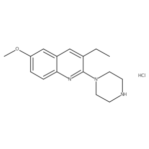 3-Ethyl-6-methoxy-2-(piperazin-1-yl)quinoline hydrochloride结构式