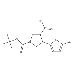 1-[(Tert-butoxy)carbonyl]-4-(5-chlorofuran-2-yl)pyrrolidine-3-carboxylic acid Structure