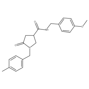 N-[(4-methoxyphenyl)methyl]-1-[(4-methylphenyl)methyl]-5-oxopyrrolidine-3-carboxamide Structure