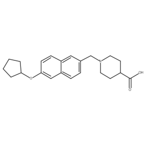 1-((6-(Cyclopentyloxy)naphthalen-2-yl)methyl)piperidine-4-carboxylic acid结构式
