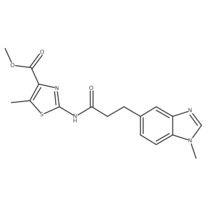methyl 5-methyl-2-{[3-(1-methyl-1H-benzimidazol-5-yl)propanoyl]amino}-1,3-thiazole-4-carboxylate Structure