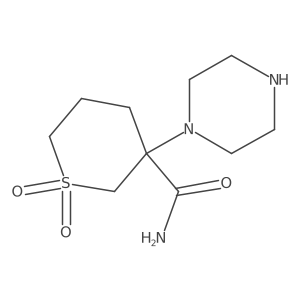1,1-Dioxo-3-(piperazin-1-yl)-1lambda6-thiane-3-carboxamide结构式