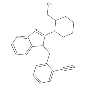 2-((2-(2-(hydroxymethyl)piperidin-1-yl)-1H-benzo[d]imidazol-1-yl)methyl)benzonitrile Structure