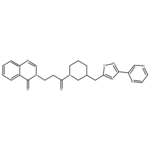 3-(3-oxo-3-(3-((3-(pyrazin-2-yl)-1,2,4-oxadiazol-5-yl)methyl)piperidin-1-yl)propyl)quinazolin-4(3H)-one Structure