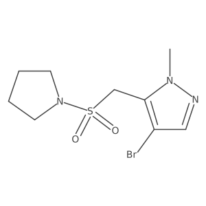 4-Bromo-1-methyl-5-((pyrrolidin-1-ylsulfonyl)methyl)-1H-pyrazole Structure