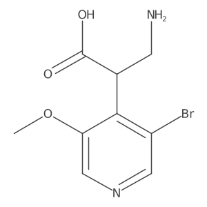 3-Amino-2-(3-bromo-5-methoxypyridin-4-yl)propanoic acid结构式