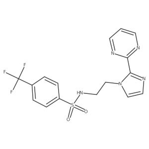 N-(2-(2-(pyrimidin-2-yl)-1H-imidazol-1-yl)ethyl)-4-(trifluoromethyl)benzenesulfonamide结构式