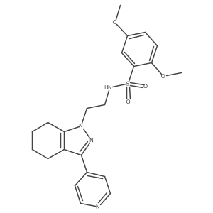 2,5-dimethoxy-N-(2-(3-(pyridin-4-yl)-4,5,6,7-tetrahydro-1H-indazol-1-yl)ethyl)benzenesulfonamide结构式