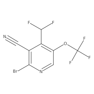 2-Bromo-4-(difluoromethyl)-5-(trifluoromethoxy)nicotinonitrile Structure
