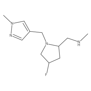 ({4-fluoro-1-[(1-methyl-1H-pyrazol-4-yl)methyl]pyrrolidin-2-yl}methyl)(methyl)amine结构式