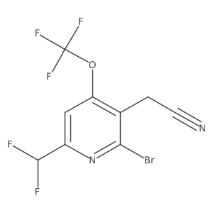 2-(2-Bromo-6-(difluoromethyl)-4-(trifluoromethoxy)pyridin-3-yl)acetonitrile结构式