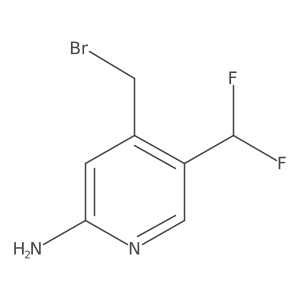 4-(Bromomethyl)-5-(difluoromethyl)pyridin-2-amine结构式
