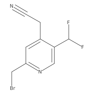 2-(Bromomethyl)-5-(difluoromethyl)pyridine-4-acetonitrile Structure