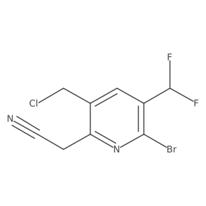 2-(6-Bromo-3-(chloromethyl)-5-(difluoromethyl)pyridin-2-yl)acetonitrile Structure