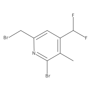 2-Bromo-6-(bromomethyl)-4-(difluoromethyl)-3-methylpyridine结构式