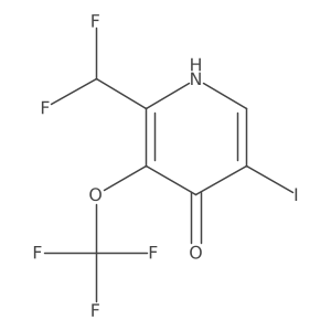 2-(Difluoromethyl)-4-hydroxy-5-iodo-3-(trifluoromethoxy)pyridine Structure