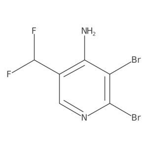 2,3-Dibromo-5-(difluoromethyl)pyridin-4-amine结构式