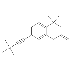 4,4-Dimethyl-2-oxo-1,2,3,4-tetrahydro-7-[(trimethylsilyl)ethynyl]quinoline结构式