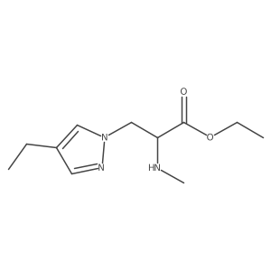 ethyl 3-(4-ethyl-1H-pyrazol-1-yl)-2-(methylamino)propanoate Structure