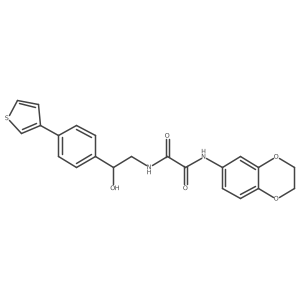 N1-(2,3-dihydrobenzo[b][1,4]dioxin-6-yl)-N2-(2-hydroxy-2-(4-(thiophen-3-yl)phenyl)ethyl)oxalamide结构式