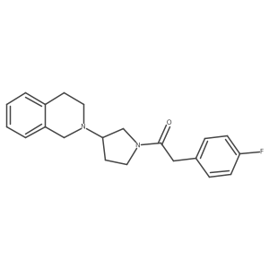 1-(3-(3,4-dihydroisoquinolin-2(1H)-yl)pyrrolidin-1-yl)-2-(4-fluorophenyl)ethanone结构式
