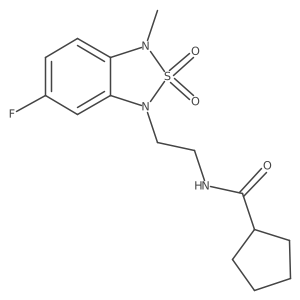 N-(2-(6-fluoro-3-methyl-2,2-dioxidobenzo[c][1,2,5]thiadiazol-1(3H)-yl)ethyl)cyclopentanecarboxamide结构式
