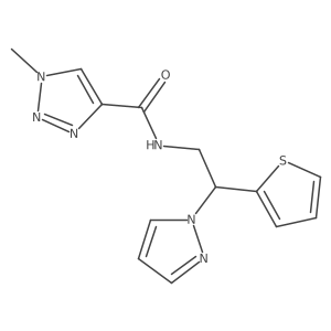N-(2-(1H-pyrazol-1-yl)-2-(thiophen-2-yl)ethyl)-1-methyl-1H-1,2,3-triazole-4-carboxamide结构式