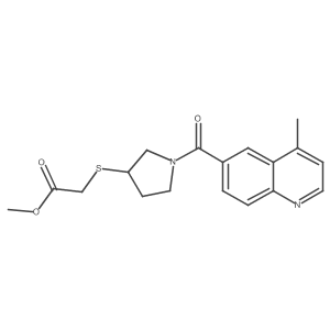 Methyl 2-((1-(4-methylquinoline-6-carbonyl)pyrrolidin-3-yl)thio)acetate Structure
