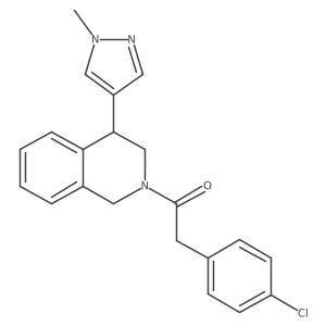 2-(4-chlorophenyl)-1-(4-(1-methyl-1H-pyrazol-4-yl)-3,4-dihydroisoquinolin-2(1H)-yl)ethanone结构式