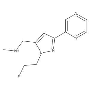 1-(1-(2-fluoroethyl)-3-(pyrazin-2-yl)-1H-pyrazol-5-yl)-N-methylmethanamine结构式