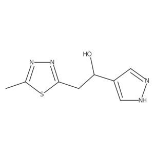 2-(5-methyl-1,3,4-thiadiazol-2-yl)-1-(1H-pyrazol-4-yl)ethan-1-ol Structure