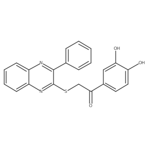 1-(3,4-Dihydroxyphenyl)-2-[(3-phenylquinoxalin-2-yl)sulfanyl]ethanone结构式
