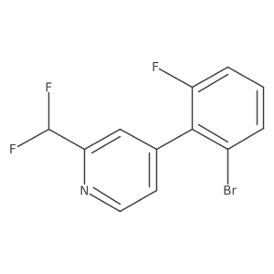 4-(2-Bromo-6-fluorophenyl)-2-(difluoromethyl)pyridine结构式