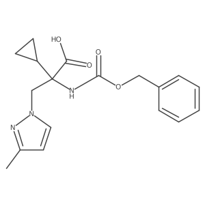 2-{[(benzyloxy)carbonyl]amino}-2-cyclopropyl-3-(3-methyl-1H-pyrazol-1-yl)propanoic acid结构式
