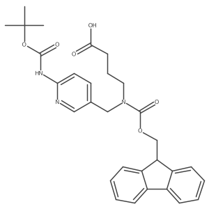 4-{[(6-{[(tert-butoxy)carbonyl]amino}pyridin-3-yl)methyl]({[(9H-fluoren-9-yl)methoxy]carbonyl})amino}butanoic acid结构式
