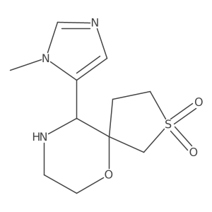 10-(1-methyl-1H-imidazol-5-yl)-6-oxa-2lambda6-thia-9-azaspiro[4.5]decane-2,2-dione结构式