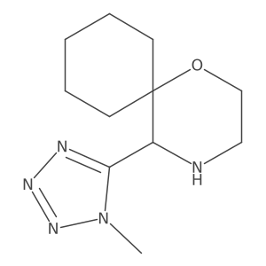 5-(1-methyl-1H-1,2,3,4-tetrazol-5-yl)-1-oxa-4-azaspiro[5.5]undecane结构式