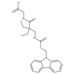 2-{2-ethyl-2-[({[(9H-fluoren-9-yl)methoxy]carbonyl}amino)methyl]butanamido}acetic acid结构式