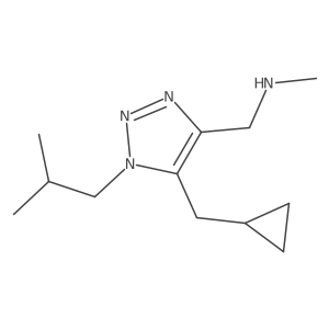 {[5-(cyclopropylmethyl)-1-(2-methylpropyl)-1H-1,2,3-triazol-4-yl]methyl}(methyl)amine Structure