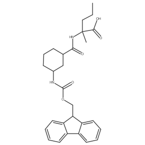 2-{[3-({[(9H-fluoren-9-yl)methoxy]carbonyl}amino)cyclohexyl]formamido}-2-methylpentanoic acid结构式